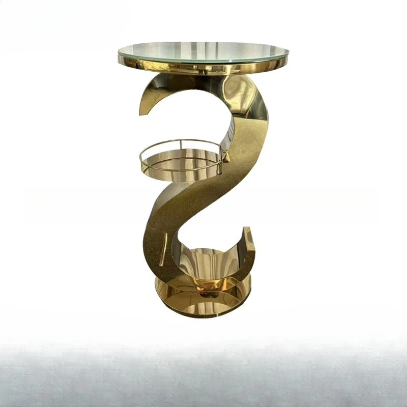 

Bar KTV Light Luxury Round Bar Chair Chair Home High Chair Leisure Stool Stainless Steel Front Desk Gold