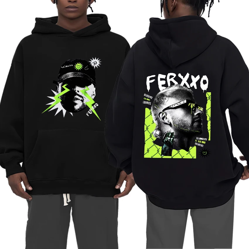 

Толстовка Feid Ferxxo Tour для мужчин и женщин, уличная одежда в стиле хип-хоп, флисовые худи с длинным рукавом, пуловер унисекс, свитшоты, Осень-зима