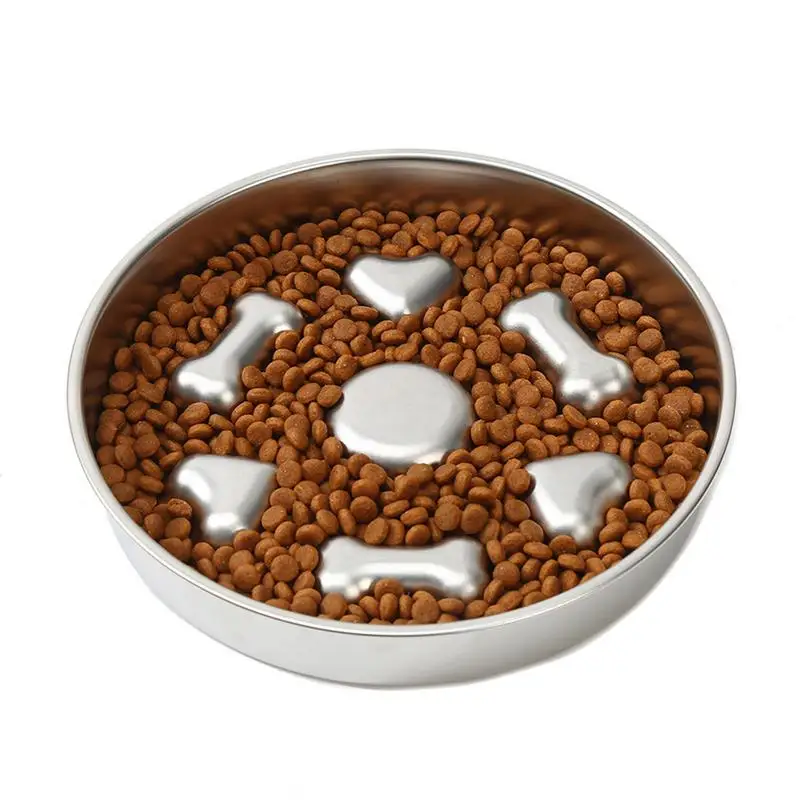 Anti choking slow food bowl dog bowl cat bowl Stainless steel water bowl Pet Slow Feeding Food Bowl Water Bowl Bloat Stop Bowl