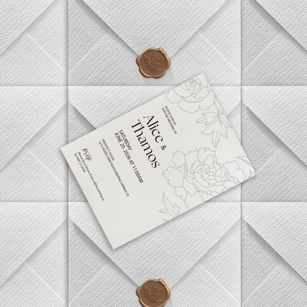 

Personalized Wedding Invitation Sets with Envelopes, Elegant Wax Seals for Memorable Special Occasions