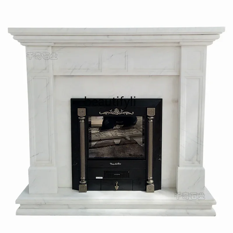 03.Stone mantel marble European marble simple, background wall decorative cabinet ornament B06