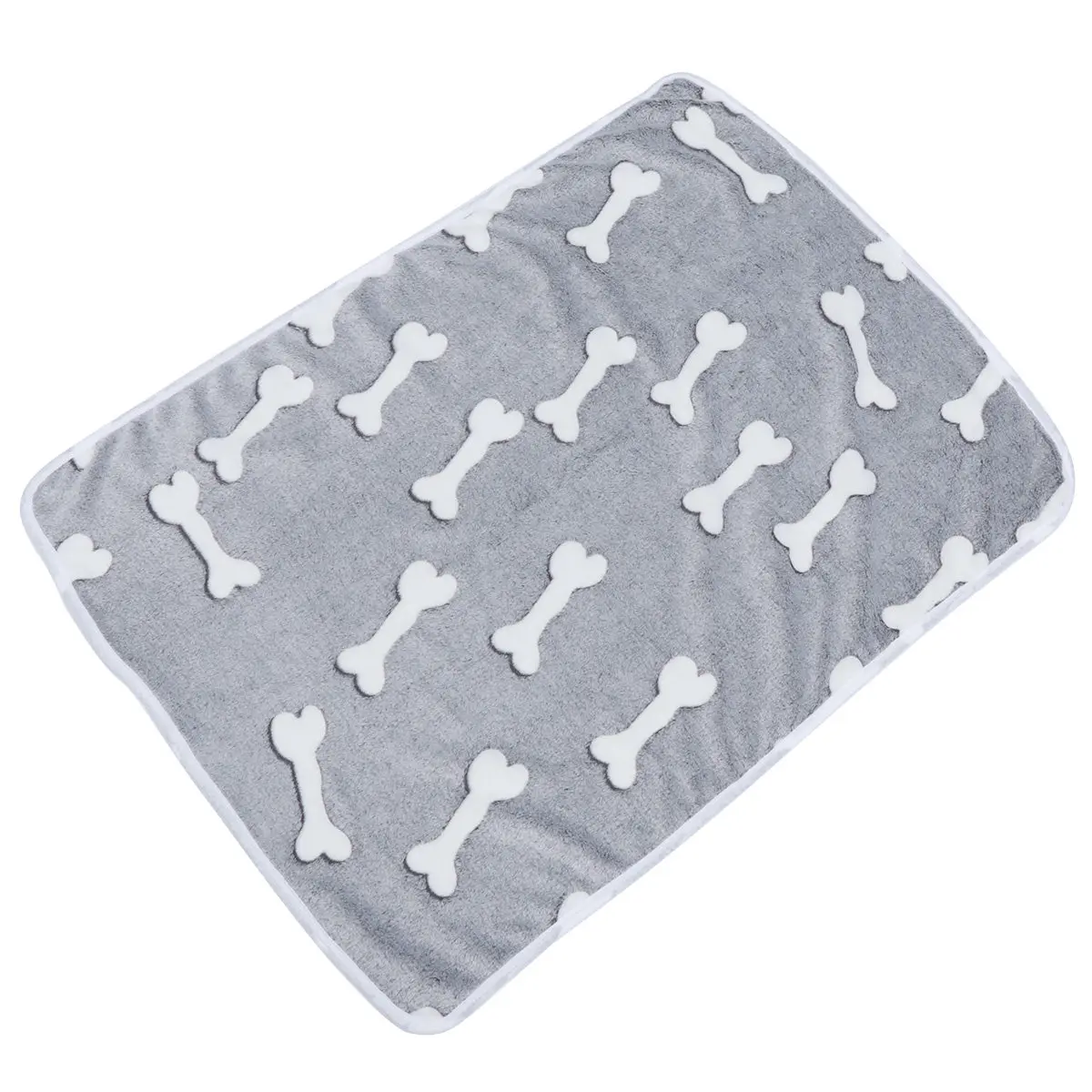 Pet Warm Blanket for Dog Cat Thickened Mat Soft Comfortable Double Sided Warm Cushion for Pets Travel Home Use M Grey view 3