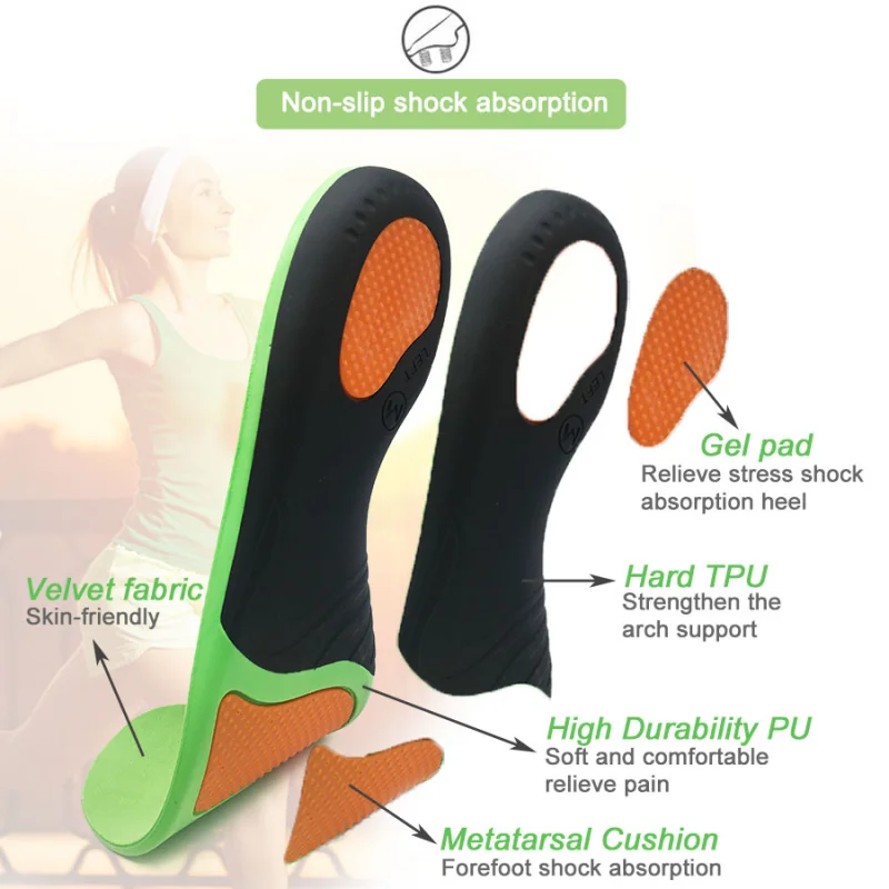 Eva Orthopedic Insole Unisex Outdoor Hiking Travel Essentials X/o Leg Correction Flat Arch Support Sports High Elastic Cushion