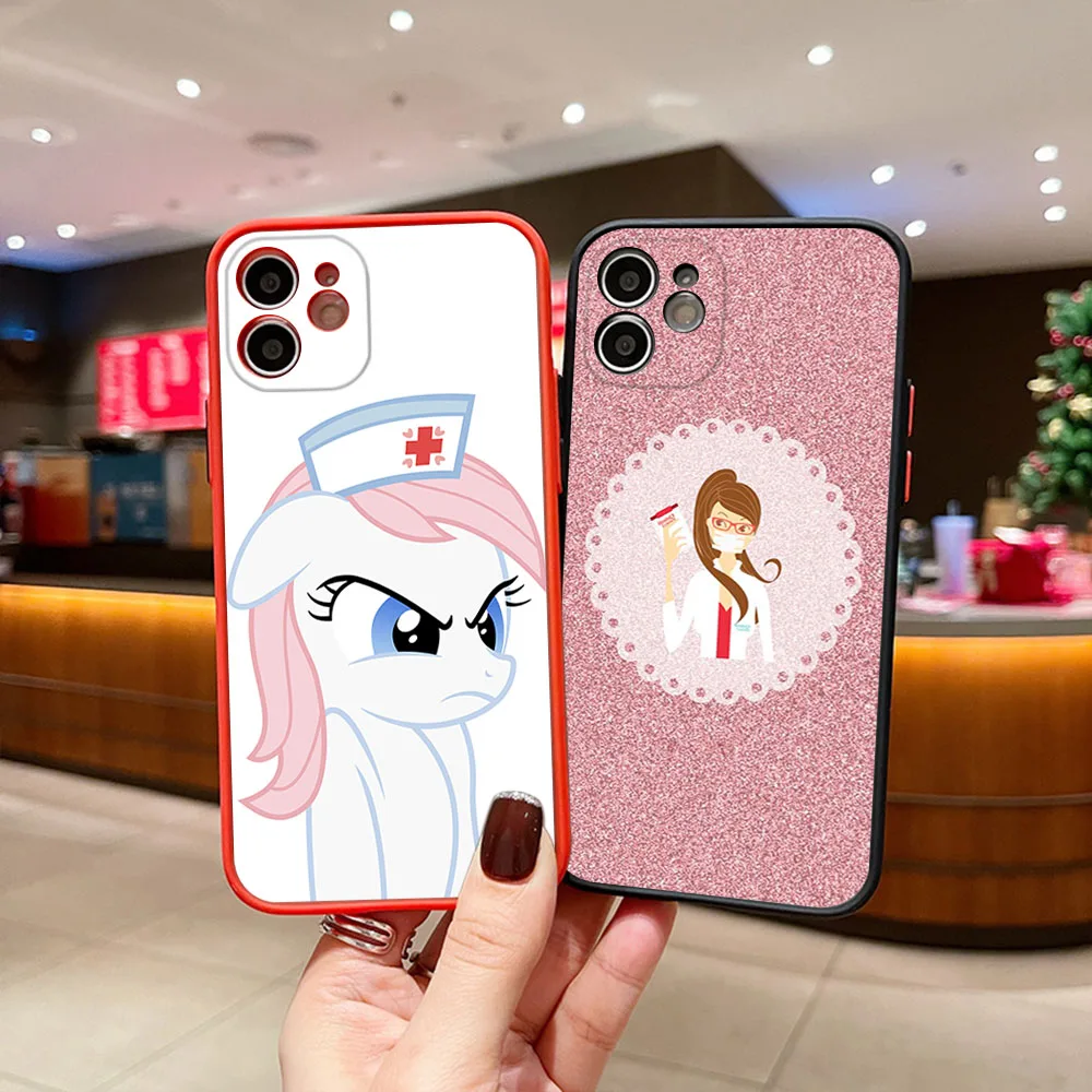 Phone Case For iphone 16 7 8 Plus 15 14 13 Mini 12 11 16Pro Max SE XR Nurse Doctor Health Heart Matte Frosted Translucent Cover