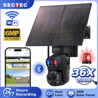 36x Zoom 20W Solar Battery Red Blue Alarm Floodlight PTZ Camera WIFI Surveillance Camera Solar Cameras Outdoor