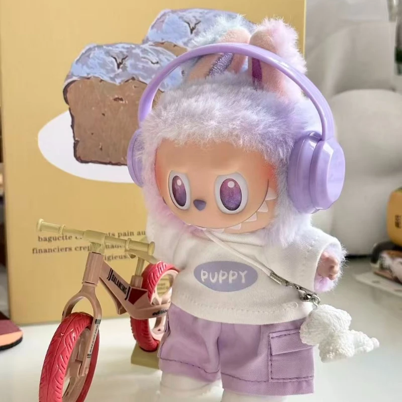 [بدون دمية] لـ 17 سنتيمتر labubu لطيف الديكور الملابس الصغيرة v1/v2/v3 ملابس الطفل سترة باردة دمية يمكن ارتداؤها لملحقات labubu