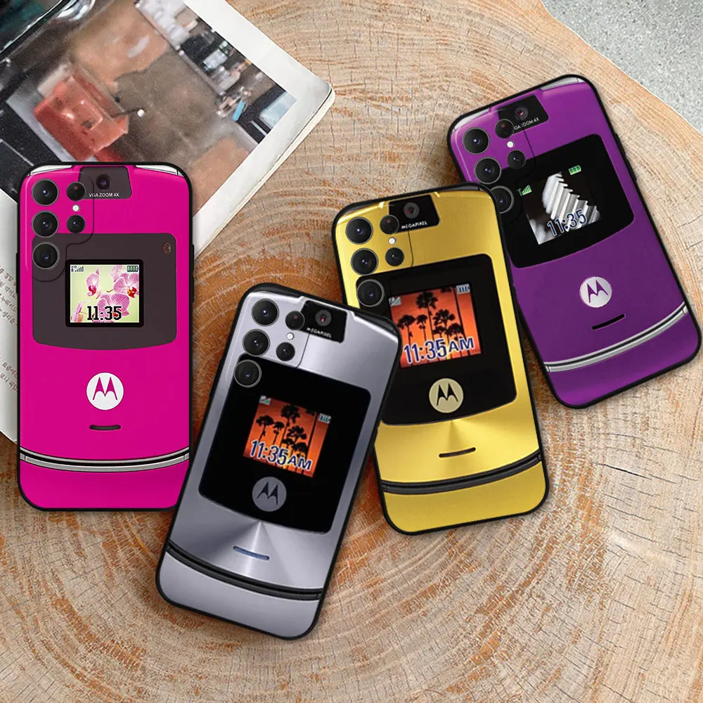 

Motorola Razr Pink Phone Case For Samsung Galaxy S24 Case S22 S21 S20 S23 Ultra Fe S10 S25 S9 S8 Plus Silicone Shockproof Cover