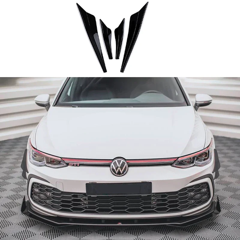 Car Front Bumper Side Canards Bumper Lip Spoiler Trim for VW Golf 8 MK8 Accessories 2020 2021 2022 2023