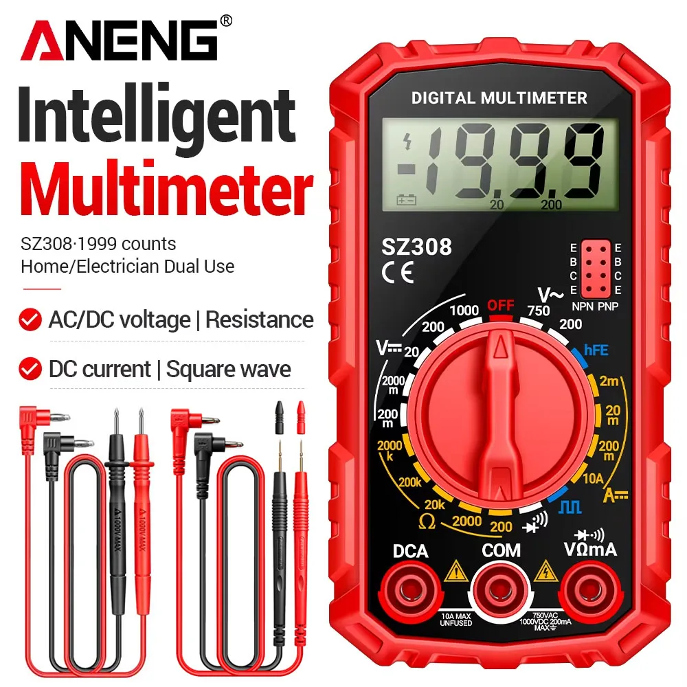 ANENG SZ308 Multimeter PT1002 Multifunctional Test Probe Set Square Wave Diode HFE Test For Appliance Electronic DIY Repair Work