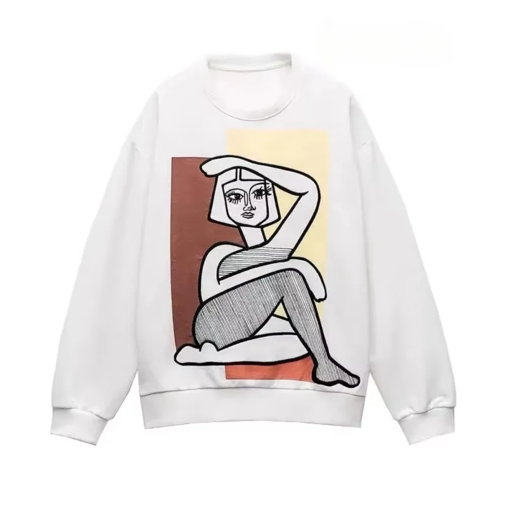 

ZR Autumn Round Neck Y2k New Sweatshirts for Women's Winter Pullover Casual Long Sleeve Harajuku Oversize Top for Women Goth