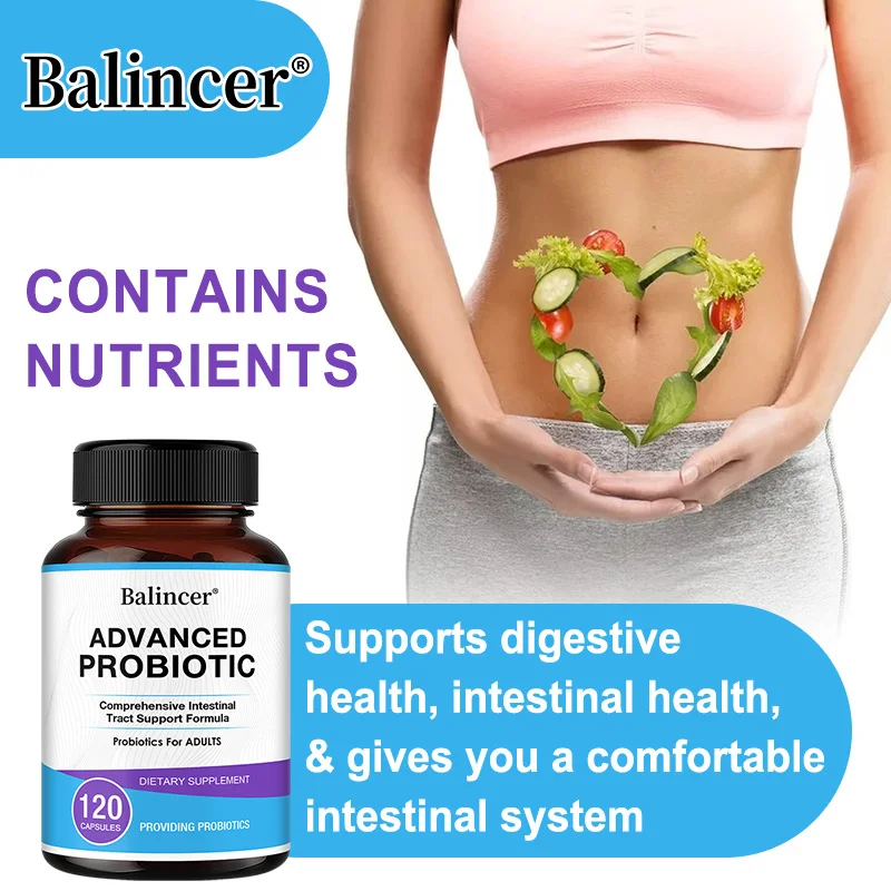 Capsule di probiotici avanzati: buono per la salute intestinale, allevia il gonfiore, migliora l'umore e il relax