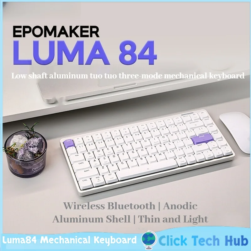 

Epomaker Luma84 Low Axis Aluminum Tuotuo Mechanical Keyboard Thri-Mode Wireless Bluetooth Office Slim Portable game keyboard