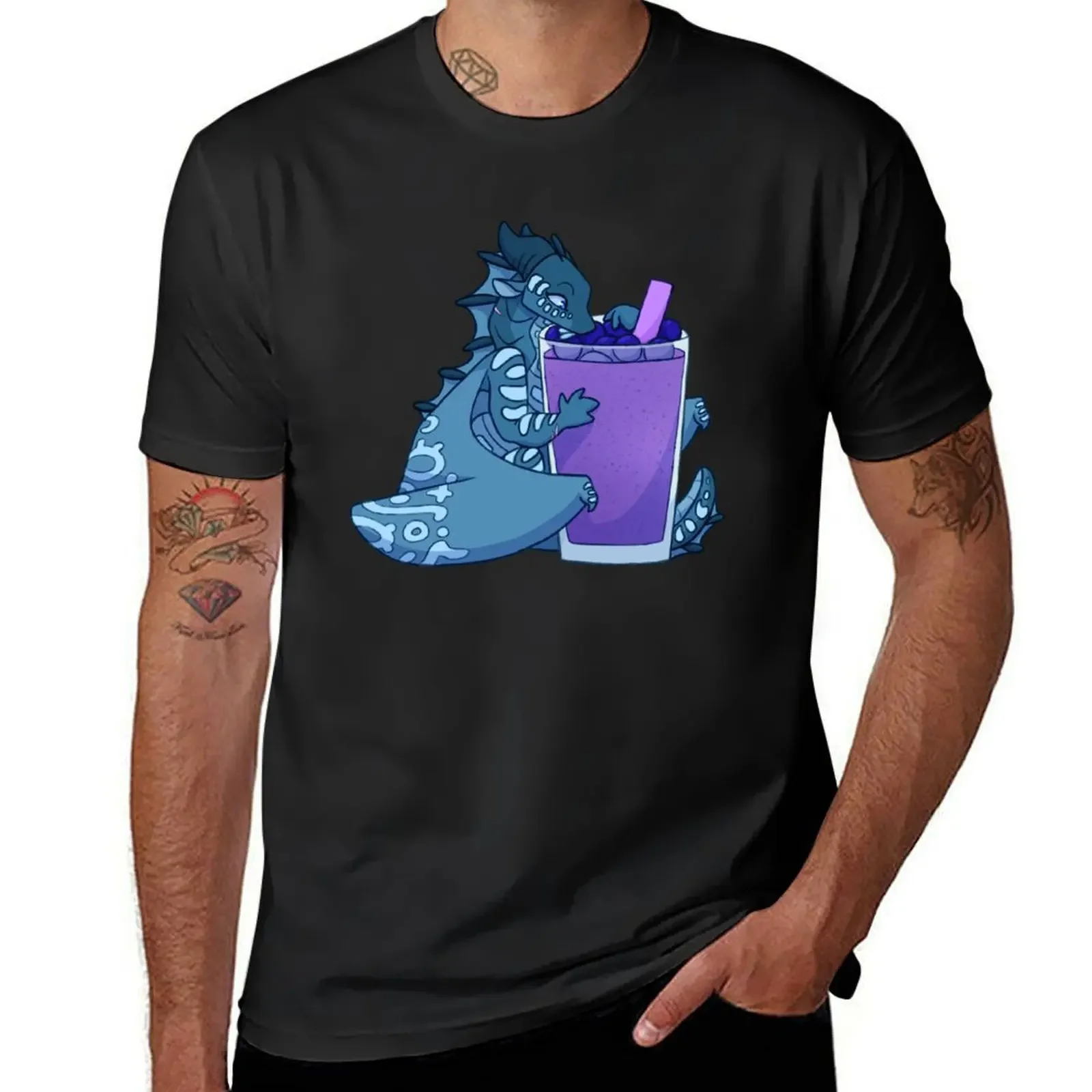 Tsunami with Blueberry Smoothie T-Shirt cute tops vintage anime shirt mens t shirt graphic