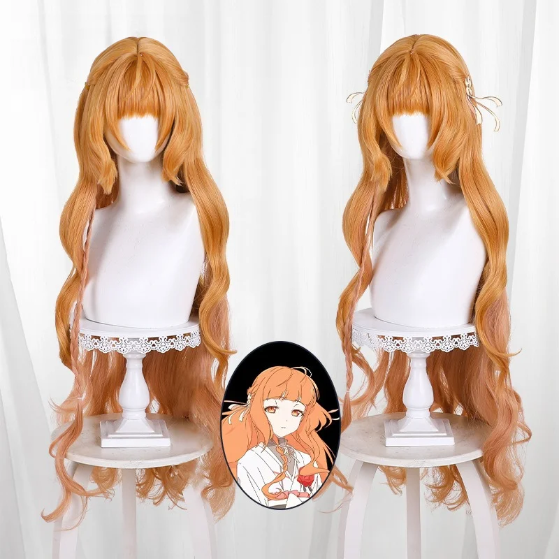 

Парик для косплея Hinagiku Kayou, оранжево-розовый градиентный, длинный волнистый, из синтетических волос, аниме Haru no Mai, термостойкий, для вечеринок в стиле Лолита
