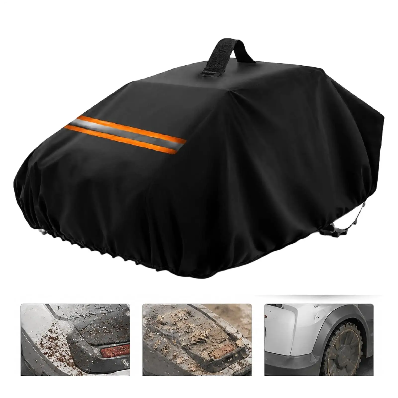 Lawn Tractor Cover Reflective Waterproof Windproof Protective Riding Lawn Mower Dust Cover for Outdoor Shed Yard Patio Porch