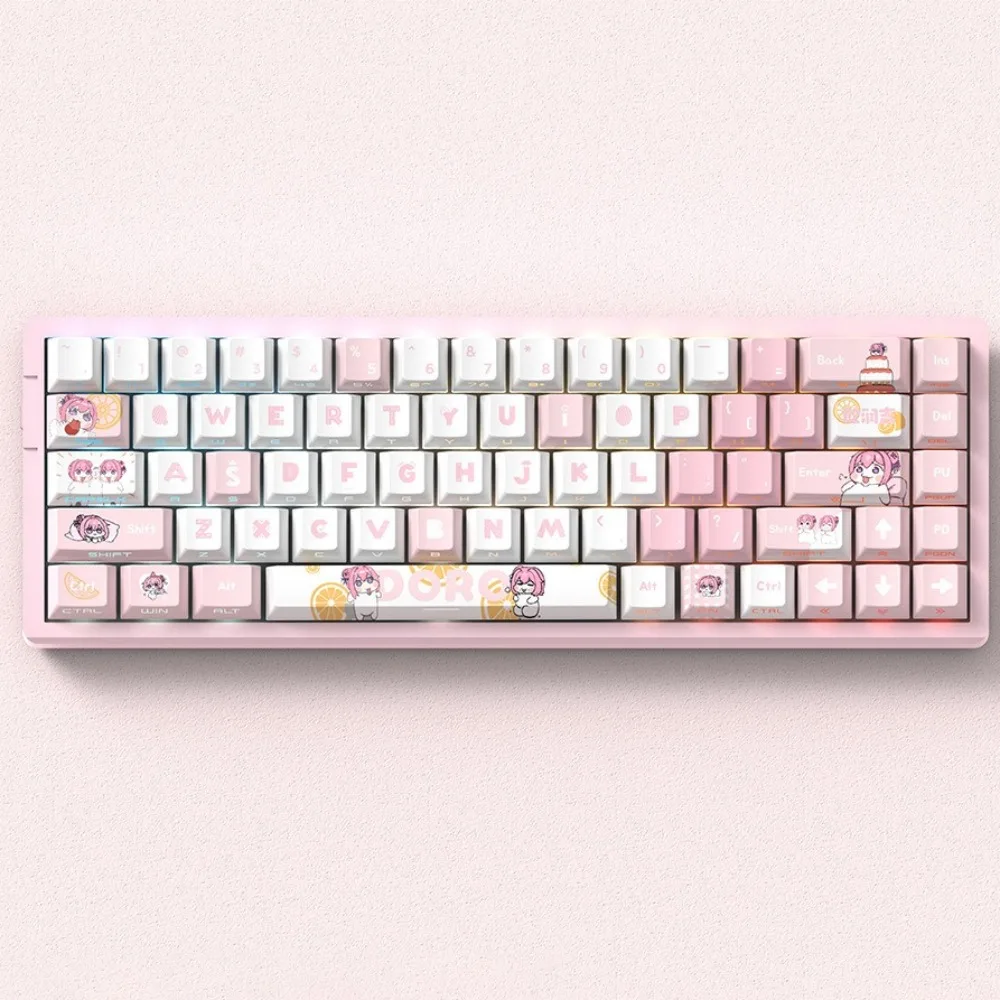 

Doro Anime Themed PBT Keycaps Cherry Profile Side-Engraved Translucent for MX Switches Alice ISO Layout 68 82 96 108key Keyboard