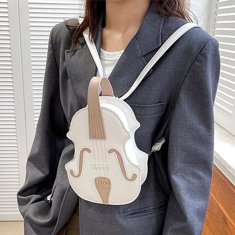 Western-Stil Damentasche Orgel Gitarre Umhängetasche personalisierte Violine Retro kleine PU-Leder Rucksack Geldbörse