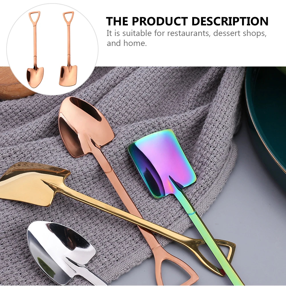 

2 Pcs/Set Coffee Dessert Spoon Mixing Spoons Stirring Mini Metal Yogurt Scoop Small Serving Concentrate