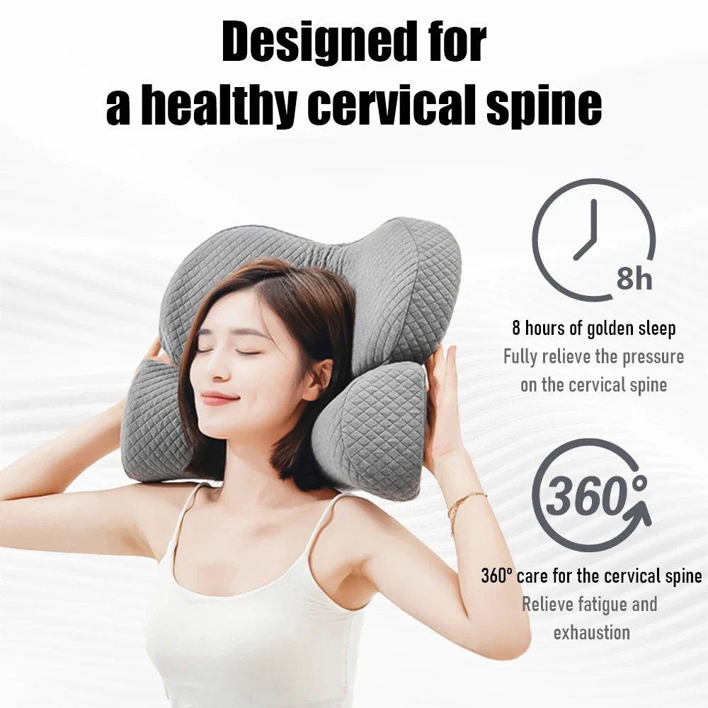 وسادة عنق الرحم رغوة الذاكرة كفاف وسادة السرير الوسائد للجانب النائم مريح كفاف العظام وسادة دعم الرقبة
