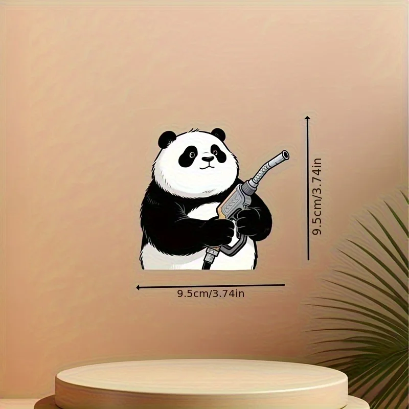 Cute Panda Waterproof Scratch Resistant Vinyl Sticker Multi-Purpose Decal For Car Fuel Cap Window Motorcycle Laptop Luggage