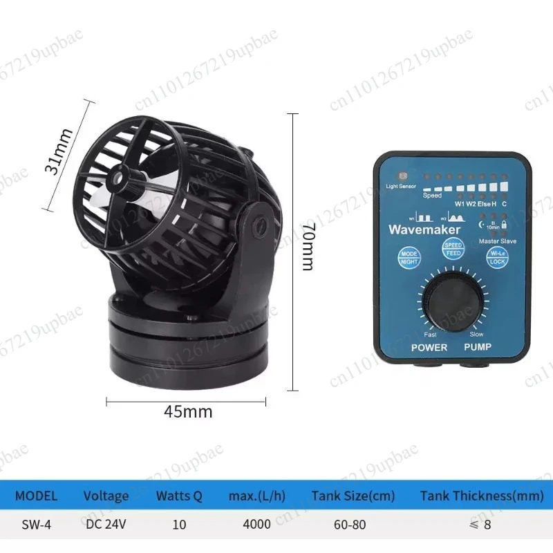RW4 RW8 RW15 RW20 Aquarium Wavemaker Pump, Marine Coral Tank Water Circulation Pump