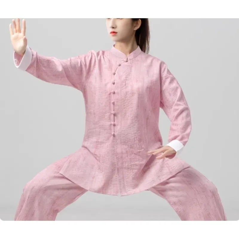 

Женский льняной костюм для тай-чи, кунг-фу, униформа для боевых искусств в стиле Удан, свободная и удобная