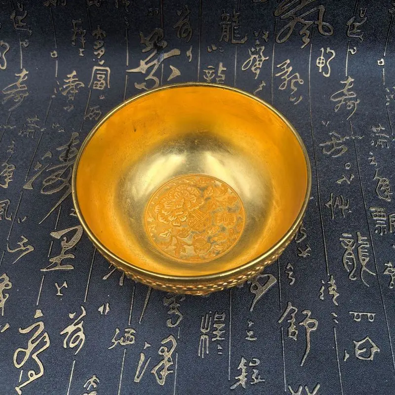 Miscellaneous Antiqued Qianlong Era Flower Bowl, Alloy Film Props, Craft Ornament