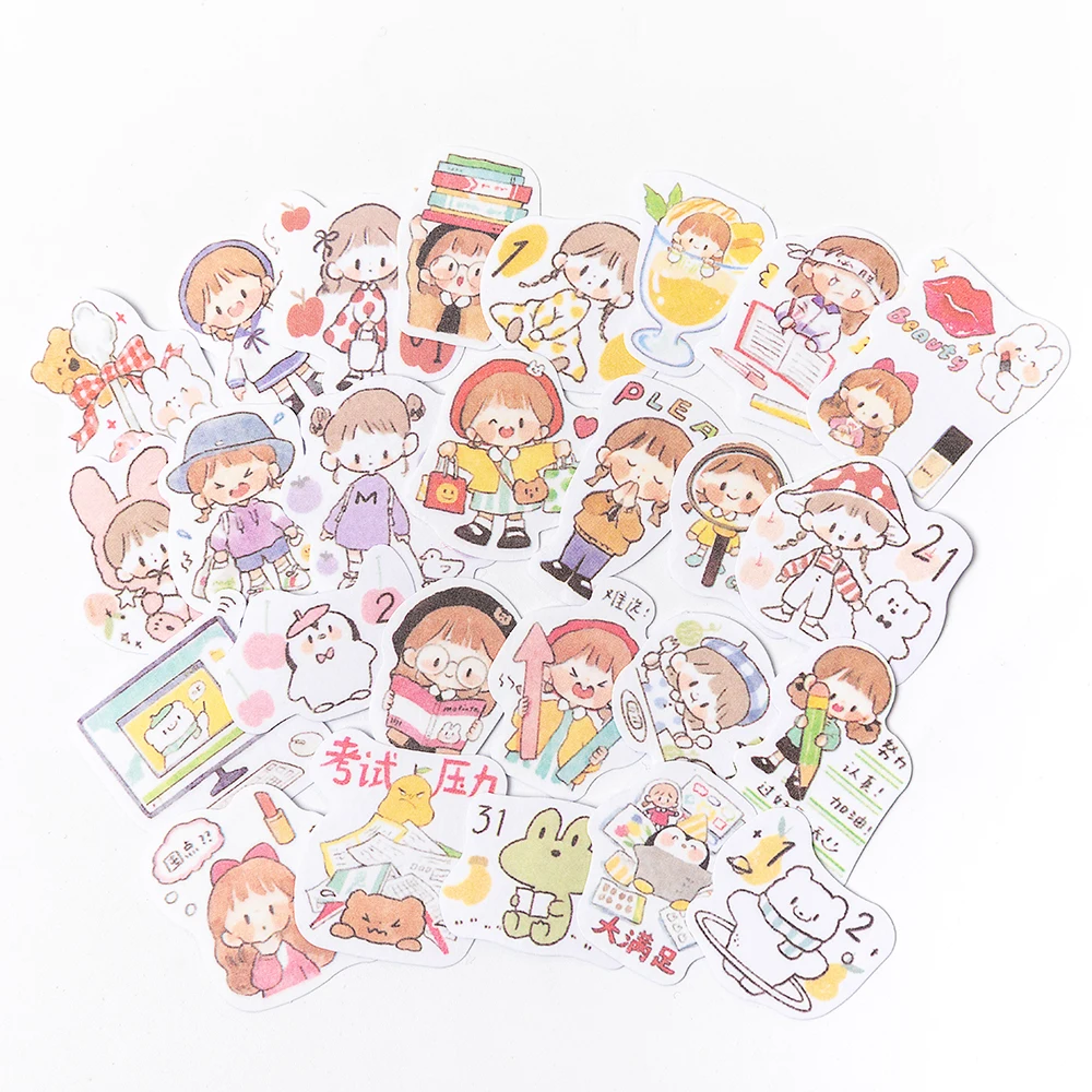 185pcs/lot Kawaii Stationery Stickers Cartoon Girls Diary Planner Decorative Mobile Sticker Scrapbooking DIY Craft Sticker