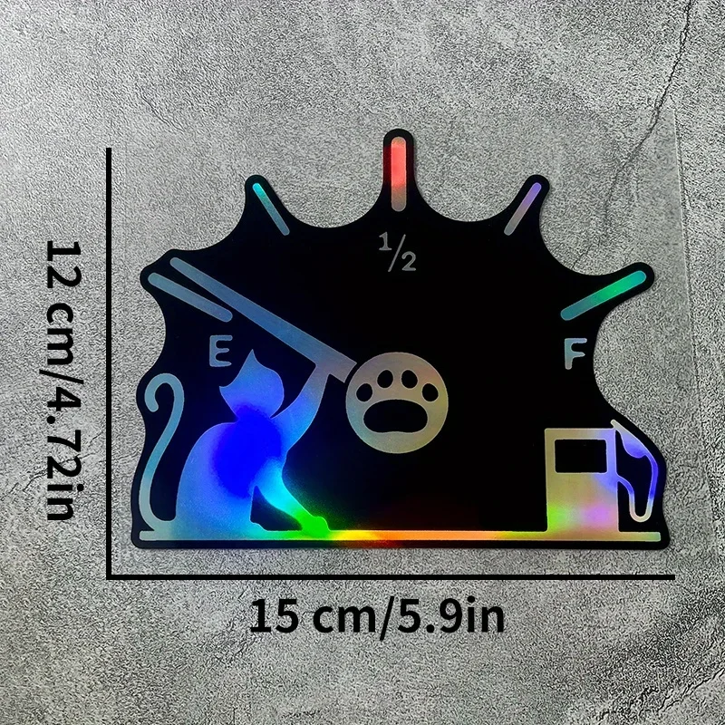 1PC Funny Cat Fuel Gauge Vinyl Sticker, Waterproof UV Resistant Decal for Car Fuel Cap Scratch Cover Decor, Holiday Gift