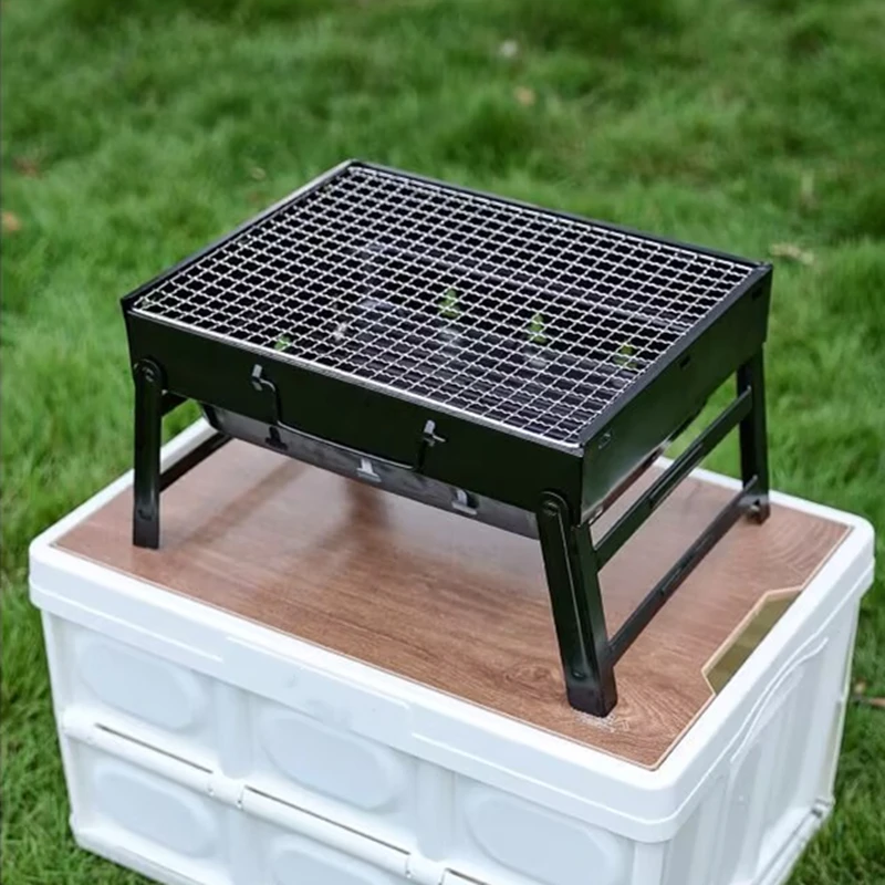 

Lmultifunctional Barbecue Stove Outdoor Charcoal Folding Barbecue Rack Household Small Folding Barbecue Skewer Stove Camp Park