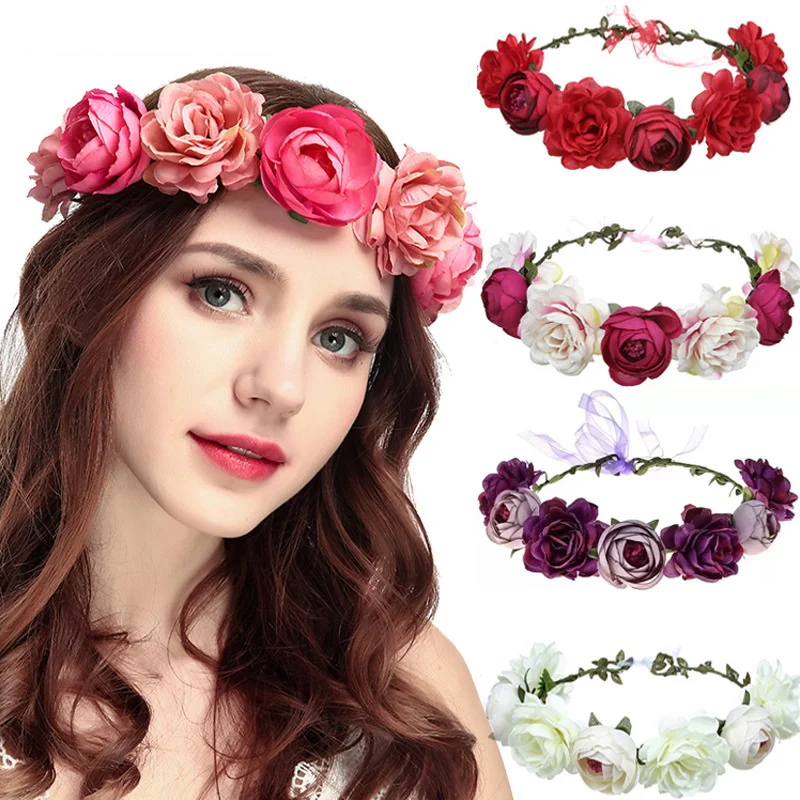 Bruiloft Haar Hoofdtooi Bloem Krans Haarband Bohemian Stijl Bruid Fotografie Haaraccessoires Groothandel