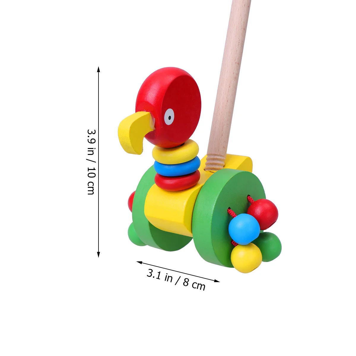 عربة دفع خشبية على شكل حيوانات كرتونية للأطفال في مرحلة الطفولة المبكرة، عربة دفع تعليمية للأطفال بألوان زاهية