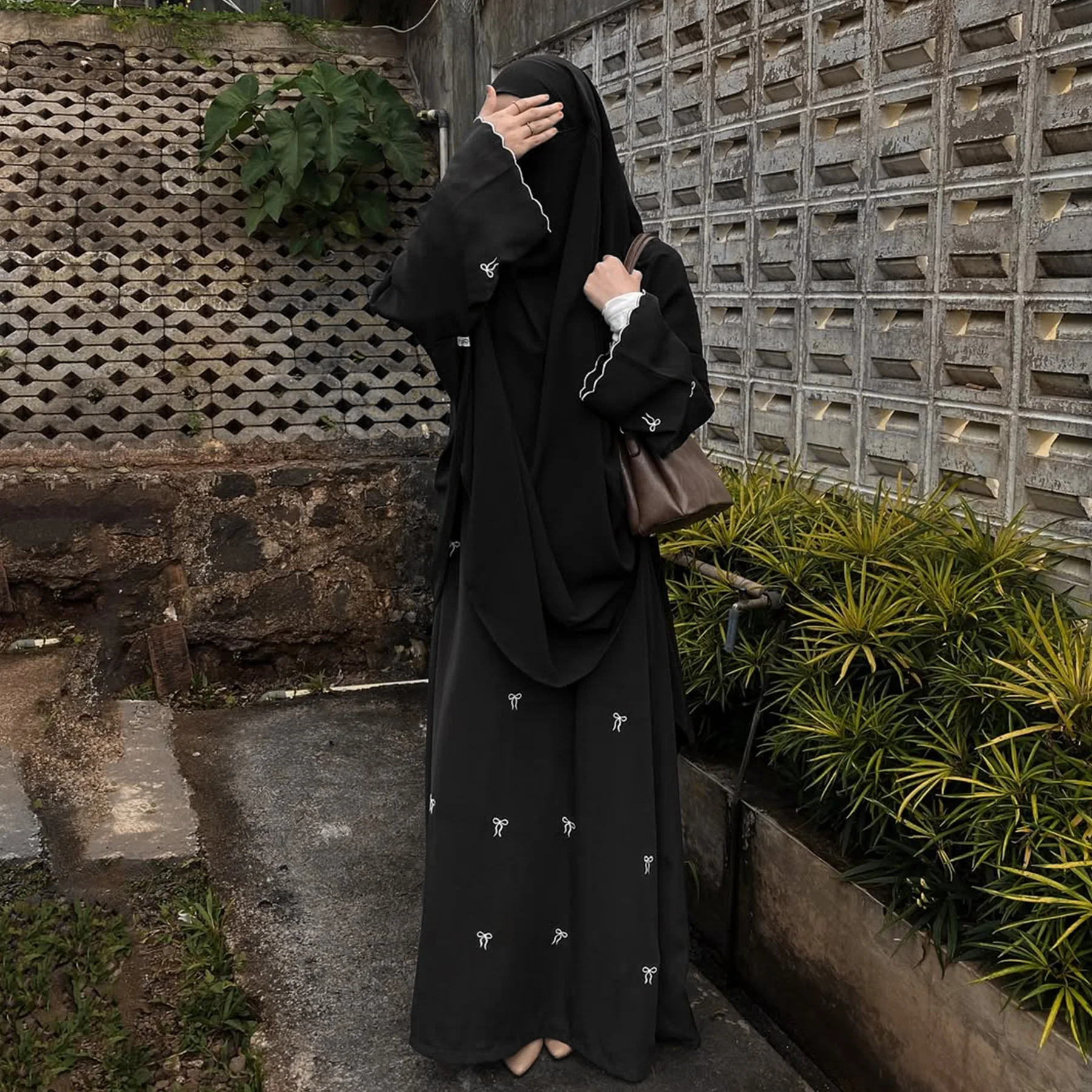 Papillon broderie Abayas pour femmes dubaï luxe musulman fermé Abaya Robe arabe turc islamique vêtements Ramadan Robe caftan