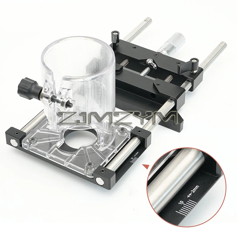 آلة تشذيب الأعمال الخشبية دليل خطي السكك الحديدية سبائك الألومنيوم حافة التشذيب توجيه قاعدة أدوات فتحة الضبط ل 65 مللي متر الانتهازي #2