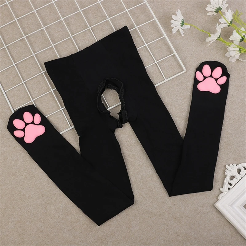 

Lolitas Cat Paw Pad Socks High Waist Footed Pantyhose for Women Tights