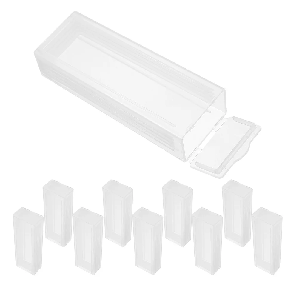 

20pcs Clear Plastic Microscope Slide Storage Box 10-Slide Capacity Laboratory Supply For Safe Transport Specimen Storage