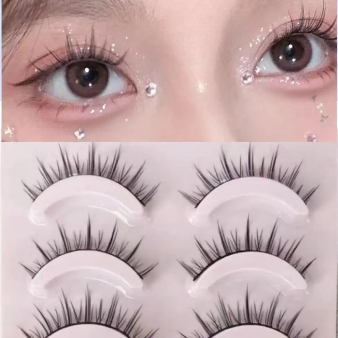 Miaojie novo mangá cílios 5 pares cílios naturais 19 estilos de cílios postiços falso cils anime cílios macios diariamente namoro cílios fazer