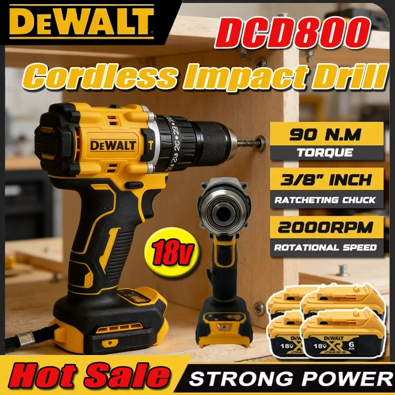 

Dewalt DCD800 2000RPM Cordless Impact Drill 1/2 Inch Brushless Electric Screwdriver Lithium Electric Tool For Dewalt 20V Battery
