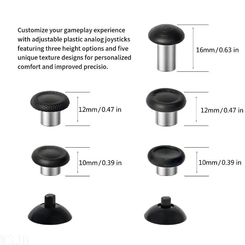 W3JB Ersatz-Daumensticks, Joystick, analoger Daumenstick-Griff für Game-Controller – Detail 6