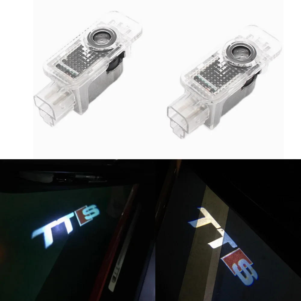 2PCS TTS For AUDI Door Light AUDI Ghost Shadow Light TTS Welcome Light 2pcs Door Courtesy Lamp For AUDI RS TTS Sline Car Styling