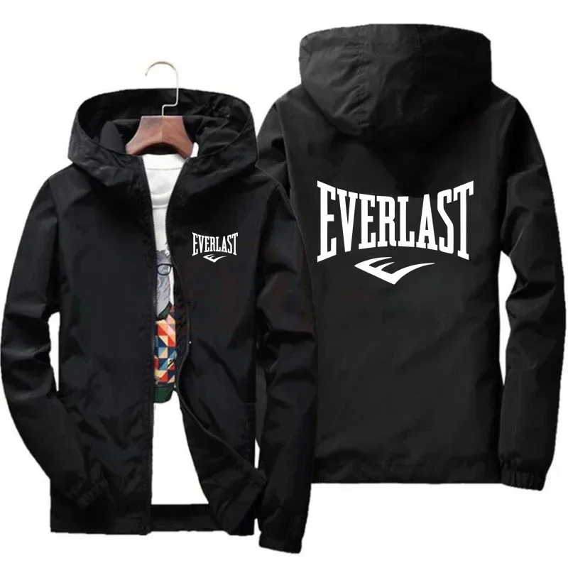 

Men's new spring and autumn style windproof zipper jacket, casual sports shirt, high-quality printed hooded outdoor coat