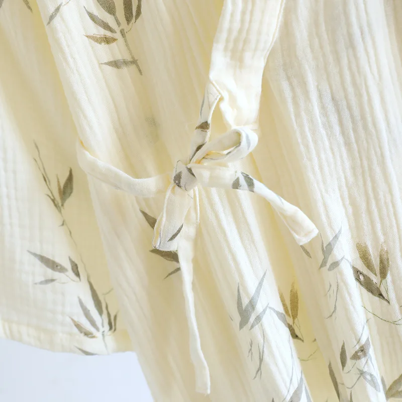 رداء حمام قطني متعدد الألوان للنساء يمكن ارتداؤه ماص سريع الجفاف نصف كم برباط كيمونو مع جيب #4