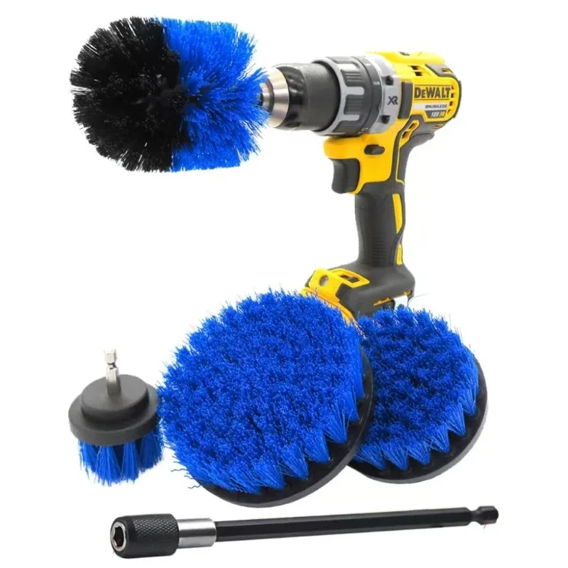 Brush Attachment Set Power Scrubber Drill Brush Polisher Bathroom Cleaning Kit with Extender Kitchen Cleaning Tools