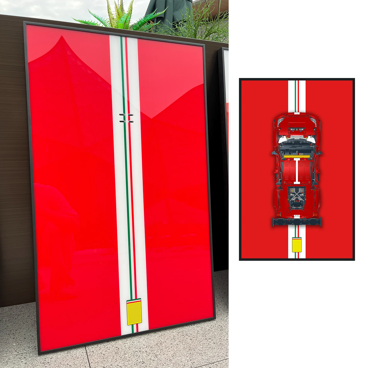 

Display Wallboard for Lego Technic 42125 Ferrari 488 GTE,Adult Collectibles for Lego Car Wall Mount Building Blocks