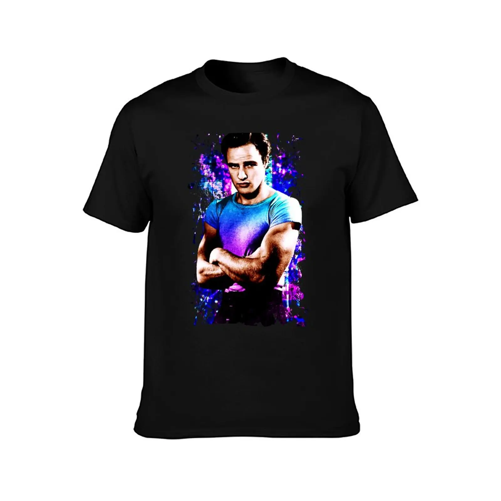 Marlon Brando, Color source 1 T-Shirt Basic Plain Tee for Spring and Summer T-Shirt