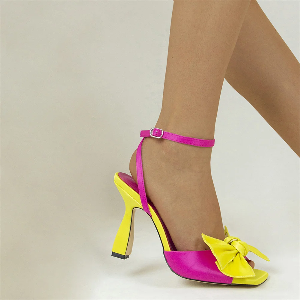 Brand New Female Platform Summer Sandals Fashion Bow Mixed Colors Thick High Heels women's Sandals Party Sexy Woman Shoes