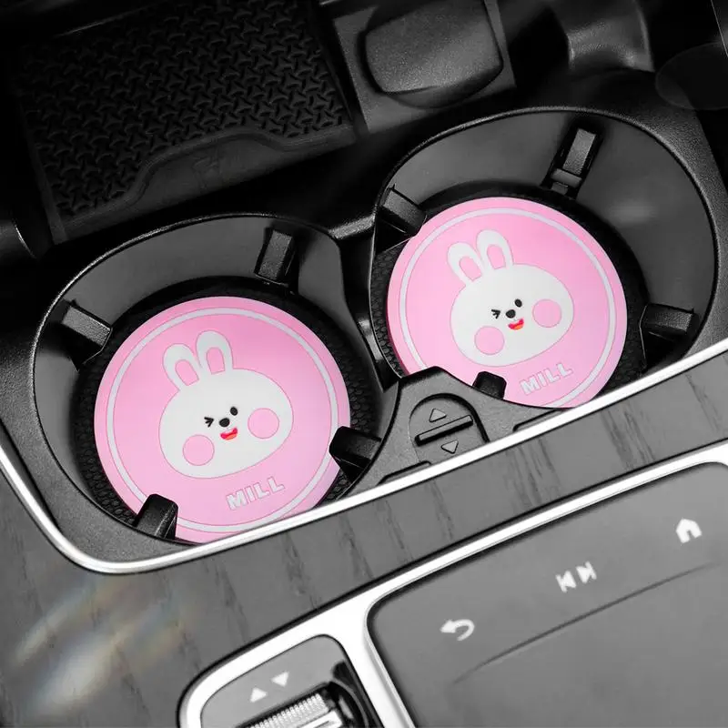 Car Coaster Cartoon Animal Car Auto Cup Holder Anti Slip Insert Coasters Pads Waterproof Drink Coaster Car Interior Accessories