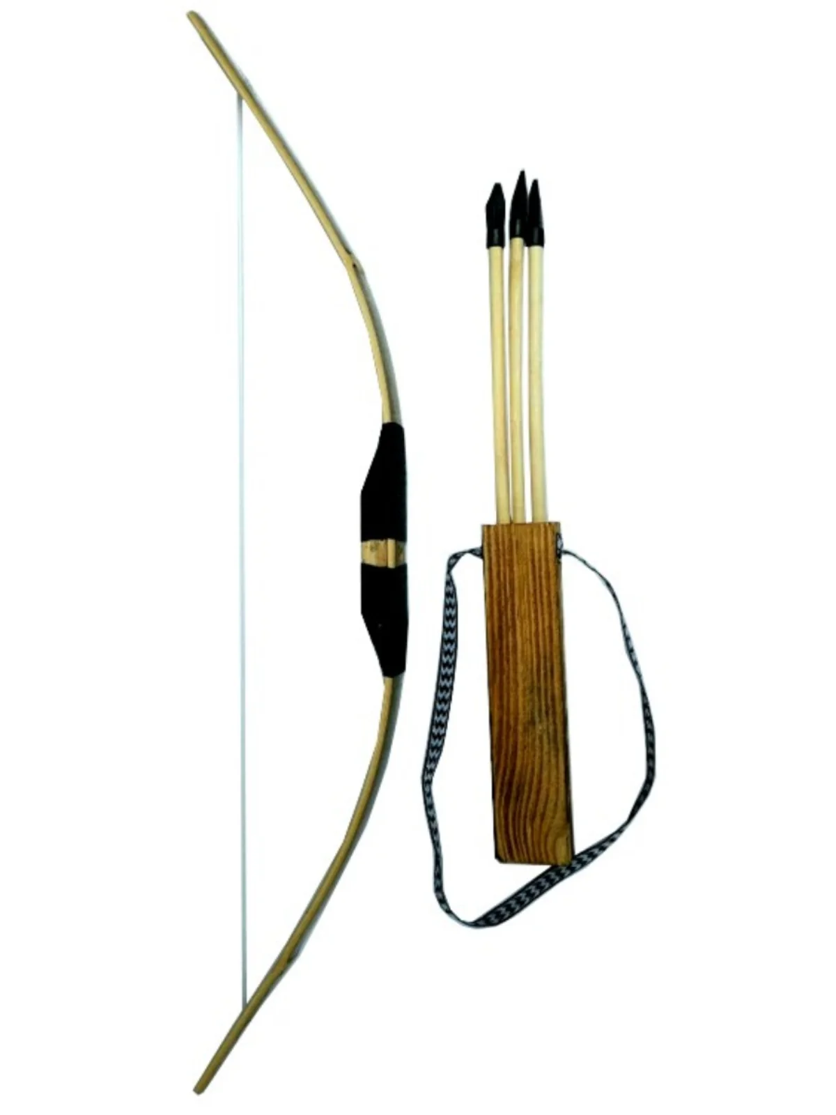 لعبة القوس والسهام التقليدية غير القاتلة للعب الأطفال في الهواء الطلق، سلاح بأسلوب قديم مصنوع من الخشب للأولاد والبنات #1