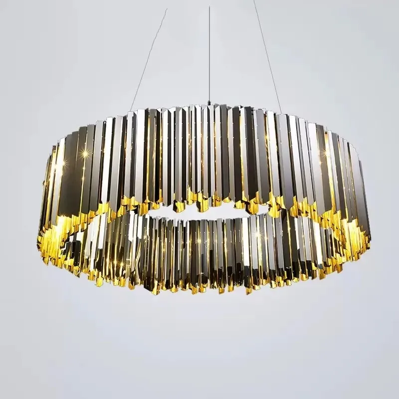 Modern Luxury Golden/silver/black Stainless Steel Led Chandelier Living Room Lighting Bedroom Decor Hanging Lights