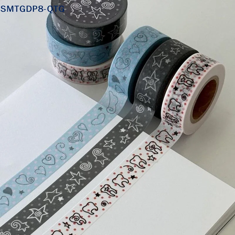 *Korean Wings Pentagram Teeth Cute Paper Decorative Tape Set Tape Pack For Bookkeeping DIY Journals Material School Stationery